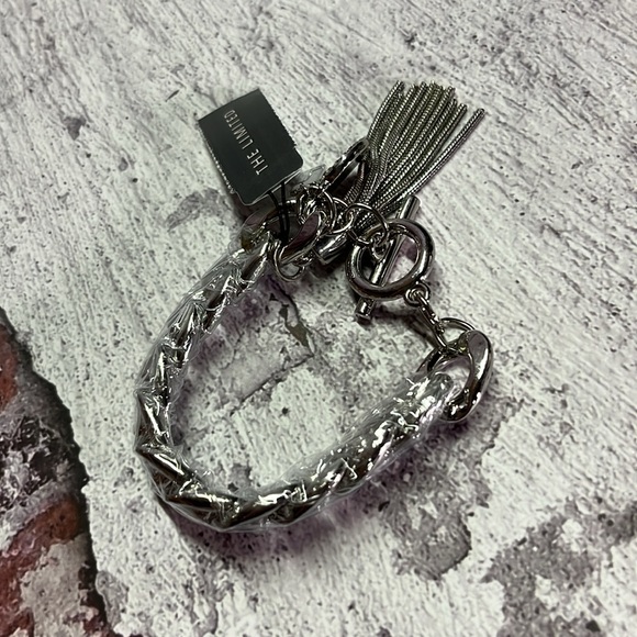 NWT The Limited Silver Tassel Charm Chain Bracelet - Picture 7 of 10